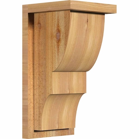 Ekena Millwork Ridgewood Rough Sawn Corbel w/Backplate, Western Red Cedar, 8"W x 8"D x 16"H COR08X08X16RID01RWR